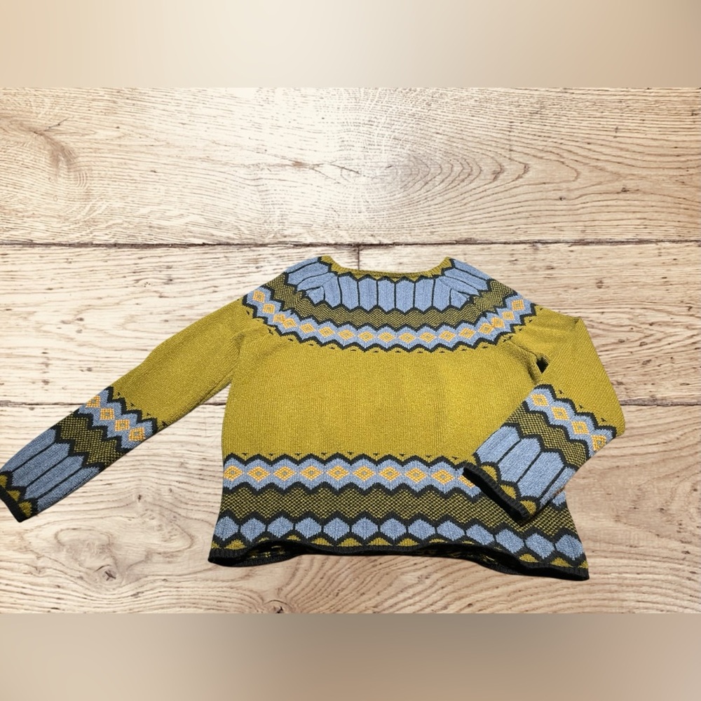 Geometric Patterned Sweater - Multi knit Wool jum… - image 2